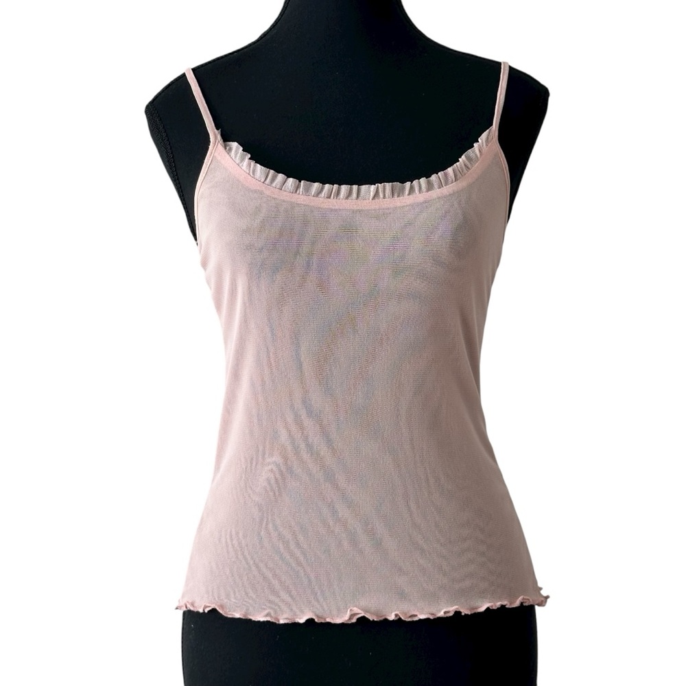 Buffalo David Bitton Light Pink Camisole with Ruffle Edges